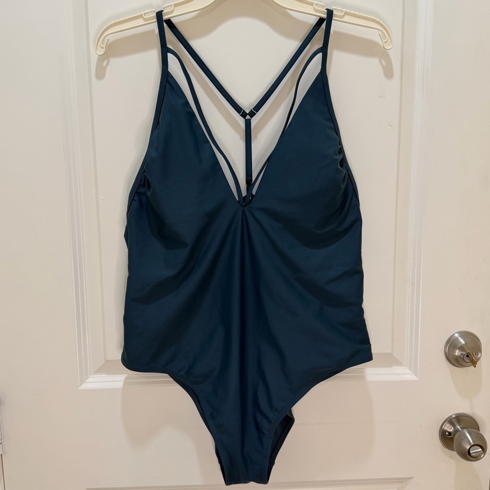 Women’s Xhilaration Teal Strappy One-Piece Swimsuit Size XL